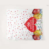 Birthday Balloon Hintergrund 60. Foto Prop. Wandteppich (Vorderseite (Horizontal))