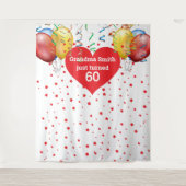 Birthday Balloon Hintergrund 60. Foto Prop. Wandteppich (Vorderseite)