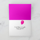 Birthday Balloon mit Hair Karte (Innenseite)