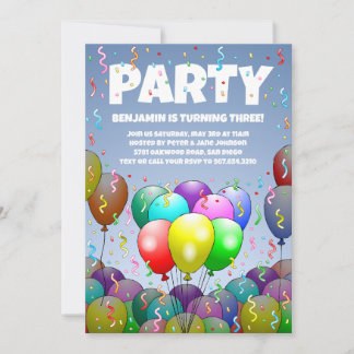 Birthday Balloon Party Einladung