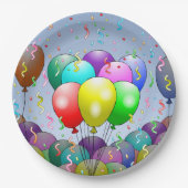 Birthday Balloon Party Pappteller (Vorderseite)