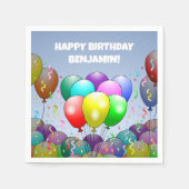 Birthday Balloon Party Serviette (Vorderseite)