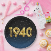 Birthday Balloons 1940 in Stars Paper Plate Pappteller (Party)