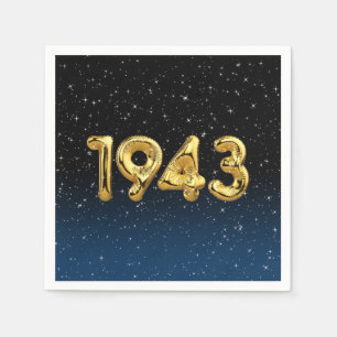 Birthday Balloons 1943 in Stars Napkins Serviette