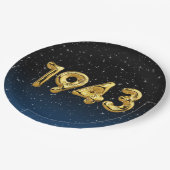 Birthday Balloons 1943 in Stars Paper Plate Pappteller (Schrägansicht)