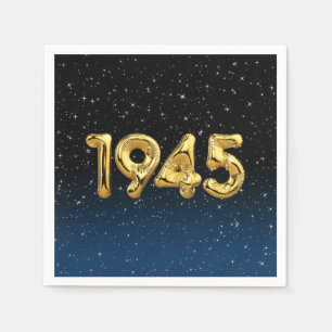 Birthday Balloons 1945 in Stars Napkins Serviette