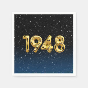 Birthday Balloons 1948 in Stars Napkins Serviette