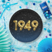 Birthday Balloons 1949 in Stars Paper Plate Pappteller (Party)