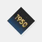 Birthday Balloons 1950 in Stars Napkins Serviette (Ecke)