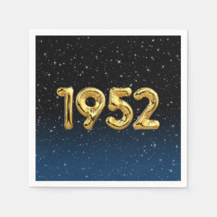 Birthday Balloons 1952 in Stars Napkins Serviette