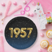 Birthday Balloons 1957 in Stars Paper Plate Pappteller (Party)