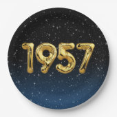 Birthday Balloons 1957 in Stars Paper Plate Pappteller (Vorderseite)