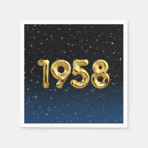 Birthday Balloons 1958 in Stars Serviette