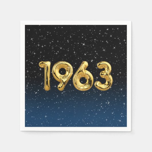 Birthday Balloons 1963 in Stars Napkins Serviette (Vorderseite)