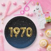 Birthday Balloons 1970 in Stars Paper Plate Pappteller (Party)