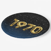 Birthday Balloons 1970 in Stars Paper Plate Pappteller (Schrägansicht)