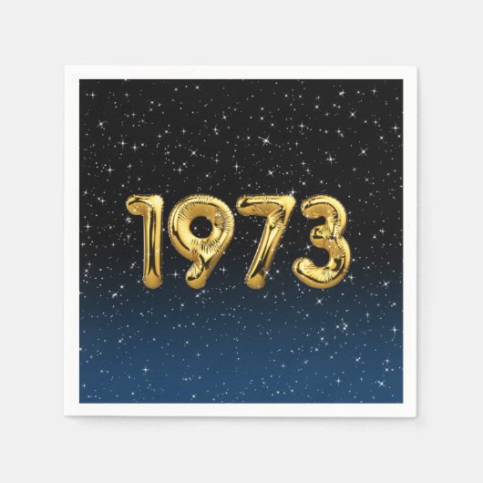 Birthday Balloons 1973 in Stars Napkins Serviette (Vorderseite)