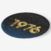 Birthday Balloons 1976 in Stars Paper Plate Pappteller (Schrägansicht)