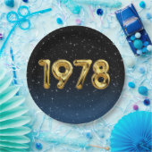 Birthday Balloons 1978 in Stars Paper Plate Pappteller (Party)