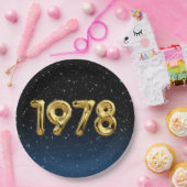 Birthday Balloons 1978 in Stars Paper Plate Pappteller (Party)