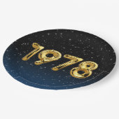 Birthday Balloons 1978 in Stars Paper Plate Pappteller (Schrägansicht)