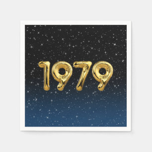 Birthday Balloons 1979 in Stars Napkins Serviette