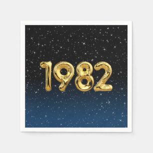 Birthday Balloons 1982 in Stars Serviette