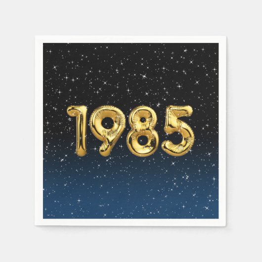 Birthday Balloons 1985 in Stars Napkins Serviette (Vorderseite)