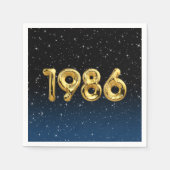 Birthday Balloons 1986 in Stars Serviette (Vorderseite)