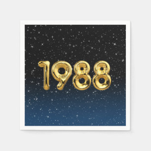 Birthday Balloons 1988 in Stars Napkins Serviette