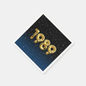 Birthday Balloons 1989 in Stars Napkins Serviette (Ecke)