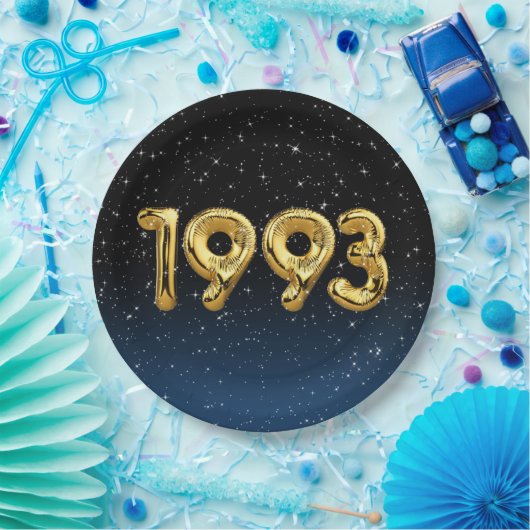 Birthday Balloons 1993 in Stars Pappteller (Party)