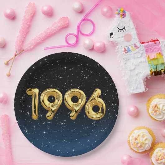 Birthday Balloons 1996 in Stars Paper Plate Pappteller (Party)