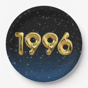 Birthday Balloons 1996 in Stars Paper Plate Pappteller