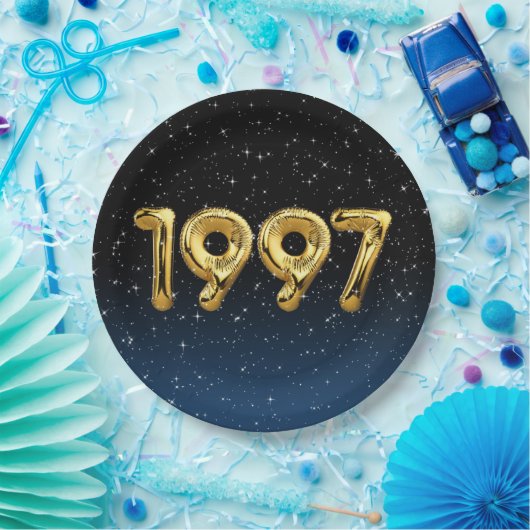 Birthday Balloons 1997 in Stars Pappteller (Party)