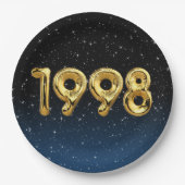 Birthday Balloons 1998 in Stars Paper Plate Pappteller (Vorderseite)