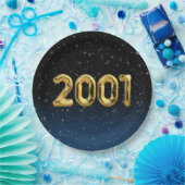 Birthday Balloons 2001 in Stars Paper Plate Pappteller (Party)