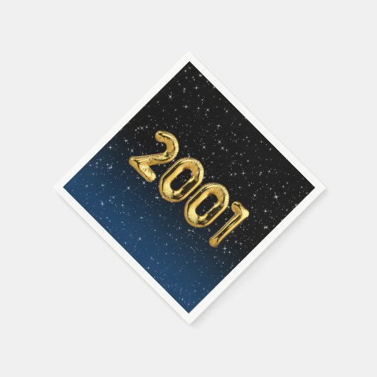 Birthday Balloons 2001 in Stars Serviette (Ecke)