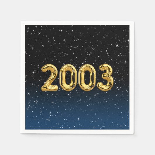 Birthday Balloons 2003 in Stars Serviette (Vorderseite)