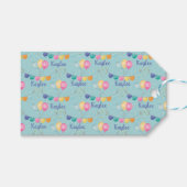 Birthday Balloons and Stars on Blue Geschenkanhänger (Vorderseite (Horizontal))