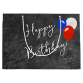 Birthday Balloons auf Leder Große Geschenktüte (Vorderseite)
