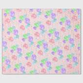 Birthday Balloons auf Polka Dots Geschenkpapier (Flach)