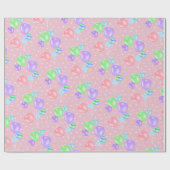 Birthday Balloons auf Polka Dots Wrapping Paper Geschenkpapier (Flach)