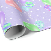 Birthday Balloons auf Polka Dots Wrapping Paper Geschenkpapier (Rolleneckpunkt)