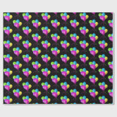 Birthday Balloons auf schwarz Geschenkpapier (Flach)