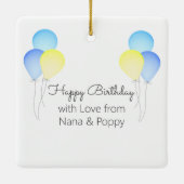 Birthday Balloons Baby's First Birthday mit Foto Keramikornament (Rückseite)