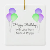 Birthday Balloons Baby's First Birthday mit Foto Keramikornament (Rückseite)