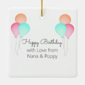 Birthday Balloons Baby's First Birthday mit Foto Keramikornament (Rückseite)