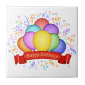 Birthday Balloons & Banner Tiles & Trivets Fliese (Vorderseite)