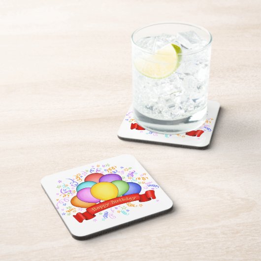 Birthday Balloons & Banner Untersetzer Set (Rechte Seite)